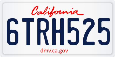 CA license plate 6TRH525