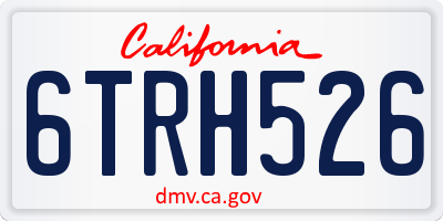 CA license plate 6TRH526