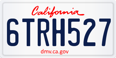 CA license plate 6TRH527