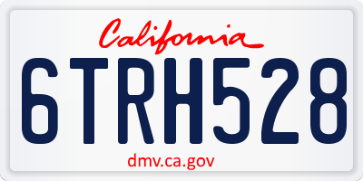 CA license plate 6TRH528