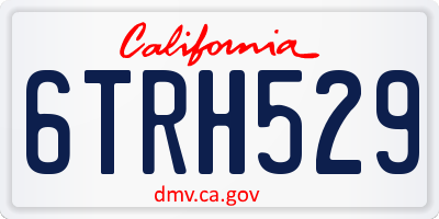 CA license plate 6TRH529