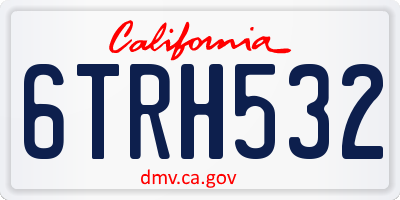 CA license plate 6TRH532