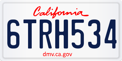 CA license plate 6TRH534