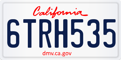 CA license plate 6TRH535