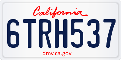 CA license plate 6TRH537