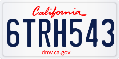 CA license plate 6TRH543