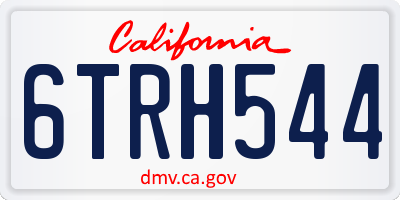 CA license plate 6TRH544