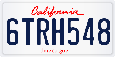 CA license plate 6TRH548