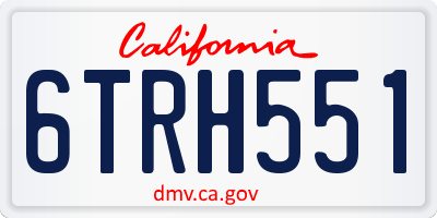 CA license plate 6TRH551