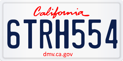 CA license plate 6TRH554