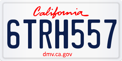 CA license plate 6TRH557