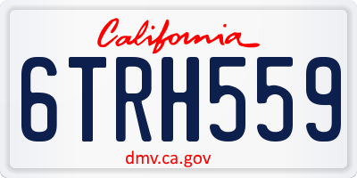 CA license plate 6TRH559