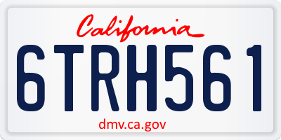 CA license plate 6TRH561