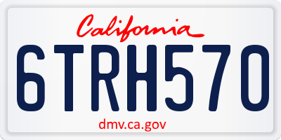 CA license plate 6TRH570