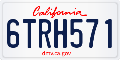 CA license plate 6TRH571