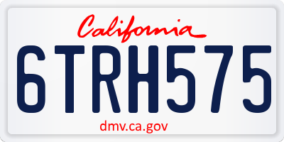 CA license plate 6TRH575