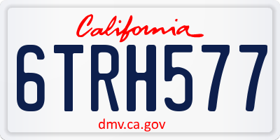 CA license plate 6TRH577