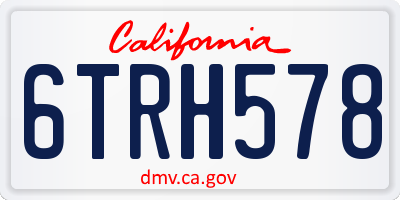 CA license plate 6TRH578