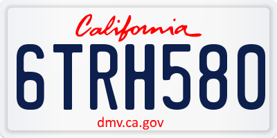 CA license plate 6TRH580