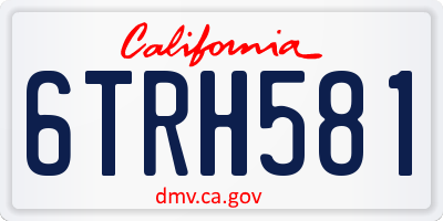CA license plate 6TRH581