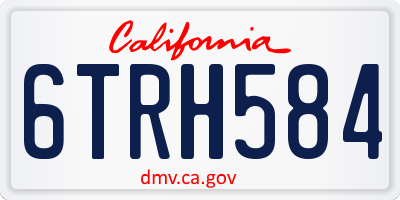 CA license plate 6TRH584