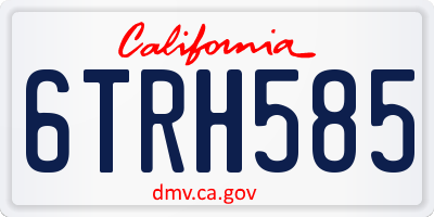 CA license plate 6TRH585