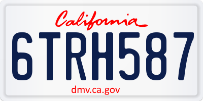 CA license plate 6TRH587