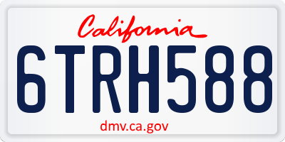 CA license plate 6TRH588