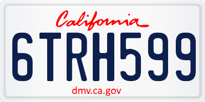 CA license plate 6TRH599