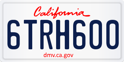 CA license plate 6TRH600