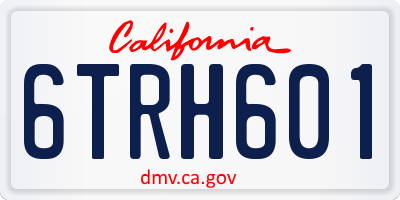 CA license plate 6TRH601