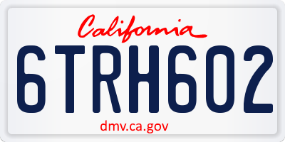 CA license plate 6TRH602