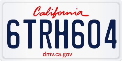CA license plate 6TRH604