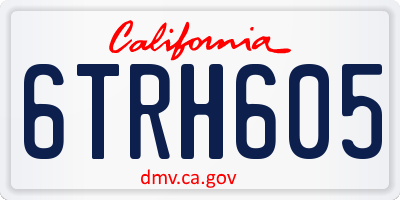 CA license plate 6TRH605