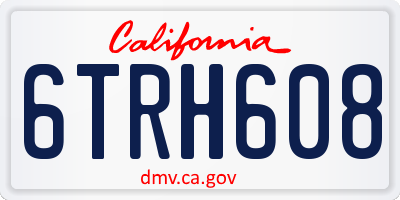 CA license plate 6TRH608
