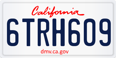 CA license plate 6TRH609