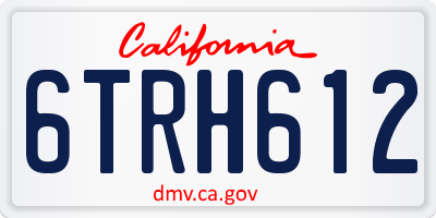 CA license plate 6TRH612