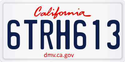 CA license plate 6TRH613