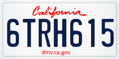 CA license plate 6TRH615