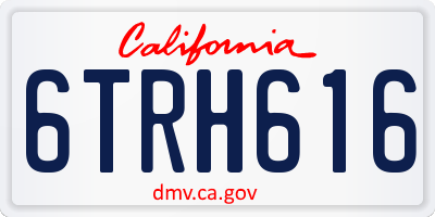 CA license plate 6TRH616