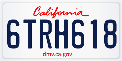 CA license plate 6TRH618