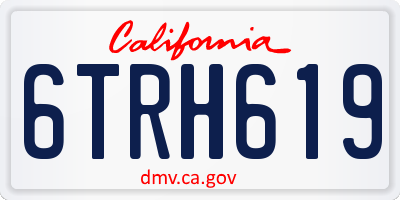 CA license plate 6TRH619