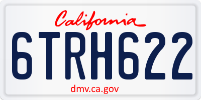 CA license plate 6TRH622