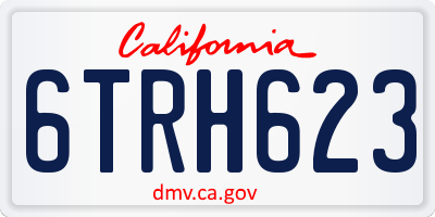 CA license plate 6TRH623