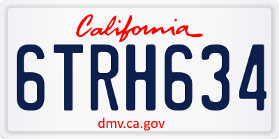 CA license plate 6TRH634