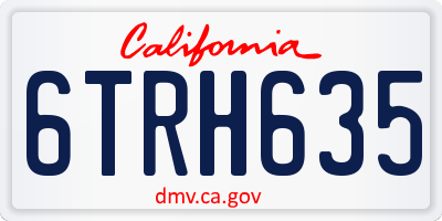 CA license plate 6TRH635