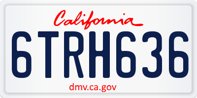 CA license plate 6TRH636