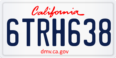 CA license plate 6TRH638