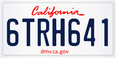 CA license plate 6TRH641