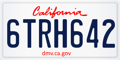 CA license plate 6TRH642